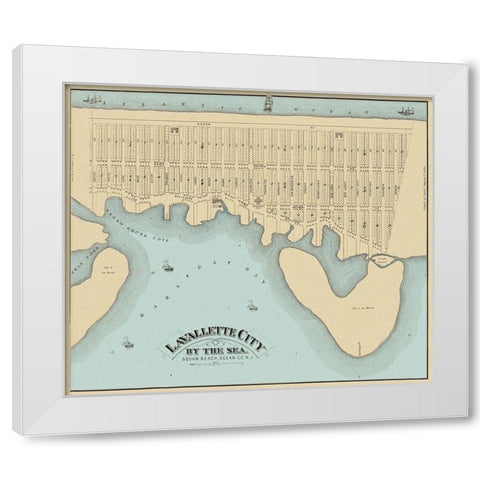 Lavallette City, Squann Beach New Jersey White Modern Wood Framed Art Print by Irons