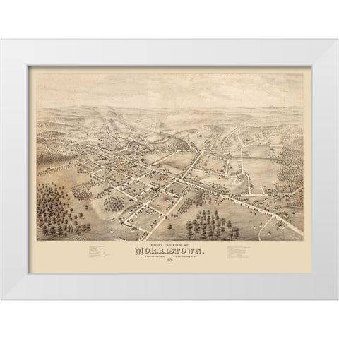 Morristown New Jersey -1876 White Modern Wood Framed Art Print by Unknown