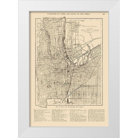 Newark  New Jersey - Reynold 1921 White Modern Wood Framed Art Print by Reynold