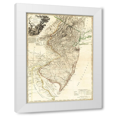 New Jersey - Faden 1778  White Modern Wood Framed Art Print by Faden