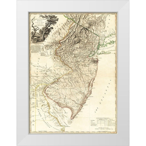 New Jersey - Faden 1778  White Modern Wood Framed Art Print by Faden