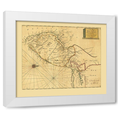 New Jersey - Thornton 1706  White Modern Wood Framed Art Print by Thornton