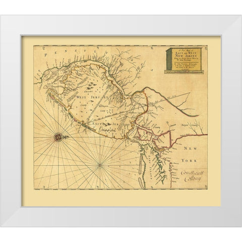 New Jersey - Thornton 1706  White Modern Wood Framed Art Print by Thornton