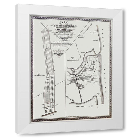 Point Pleasant New Jersey Landowner - Corlies 1858 White Modern Wood Framed Art Print by Corlies