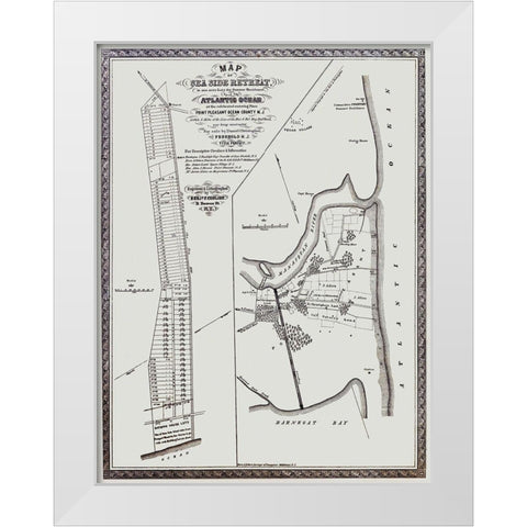 Point Pleasant New Jersey Landowner - Corlies 1858 White Modern Wood Framed Art Print by Corlies