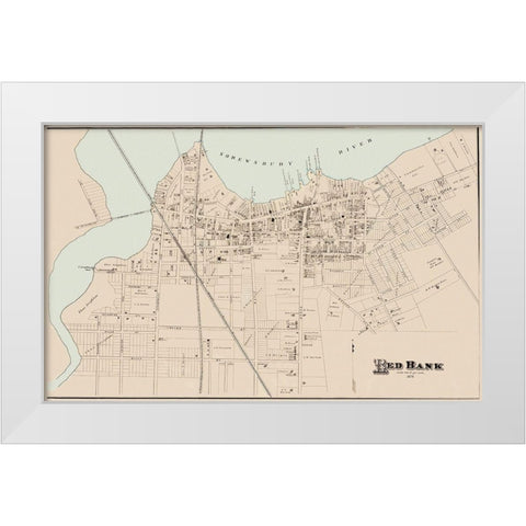 Red Bank New Jersey Landowner - Woolman 1878 White Modern Wood Framed Art Print by Woolman
