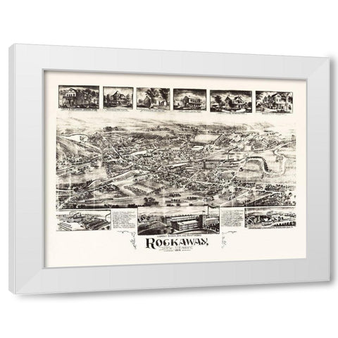 Rockaway New Jersey - Bailey 1902  White Modern Wood Framed Art Print by Bailey