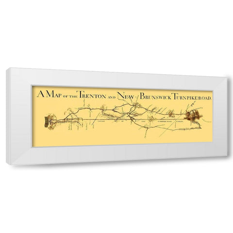 Trenton and New Brunswick Turnpike - 1800 White Modern Wood Framed Art Print by Unknown