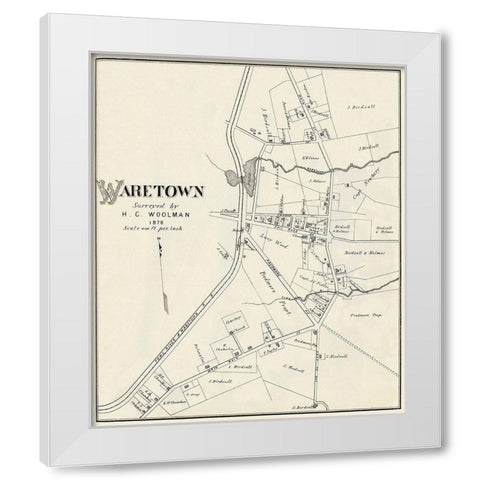 Waretown New Jersey Landowner - Woolman 1878 White Modern Wood Framed Art Print by Woolman