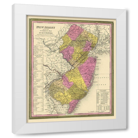New Jersey - Mitchell 1846 White Modern Wood Framed Art Print by Mitchell