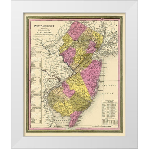 New Jersey - Mitchell 1846 White Modern Wood Framed Art Print by Mitchell