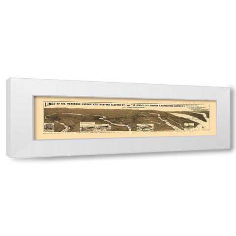 New Jersey Electric Railway Companies 1894 White Modern Wood Framed Art Print by Morrisse