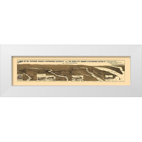New Jersey Electric Railway Companies 1894 White Modern Wood Framed Art Print by Morrisse