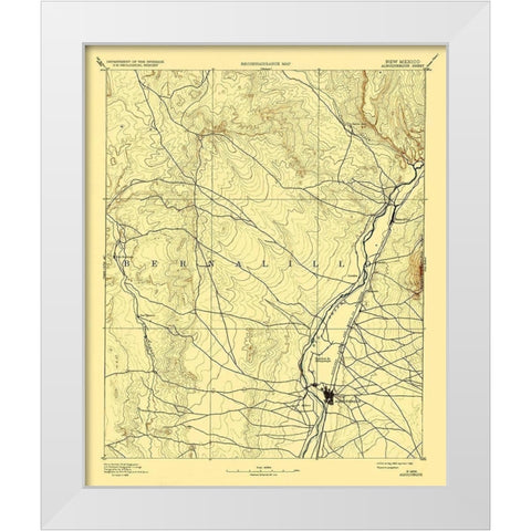 Albuquerque New Mexico Sheet - USGS 1888 White Modern Wood Framed Art Print by USGS