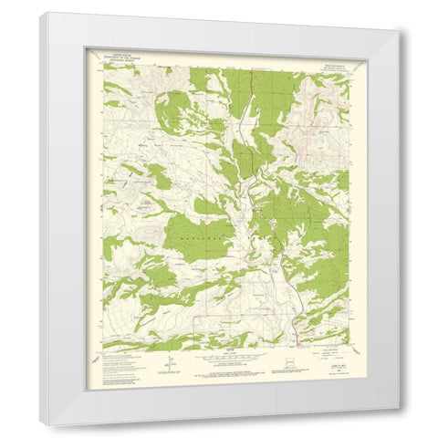 Alma New Mexico Quad - USGS 1963 White Modern Wood Framed Art Print by USGS