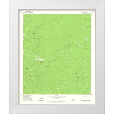 Bearwallow Mountain New Mexico Quad - USGS 1963 White Modern Wood Framed Art Print by USGS
