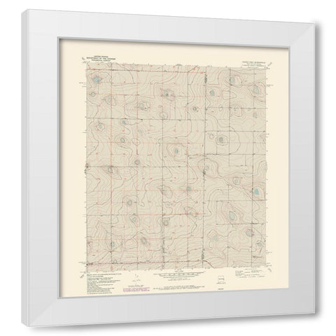 East Causey New Mexico Quad - USGS 1970 White Modern Wood Framed Art Print by USGS
