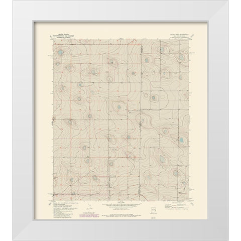 East Causey New Mexico Quad - USGS 1970 White Modern Wood Framed Art Print by USGS