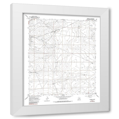 Campbell New Mexico Quad - USGS 1967 White Modern Wood Framed Art Print by USGS