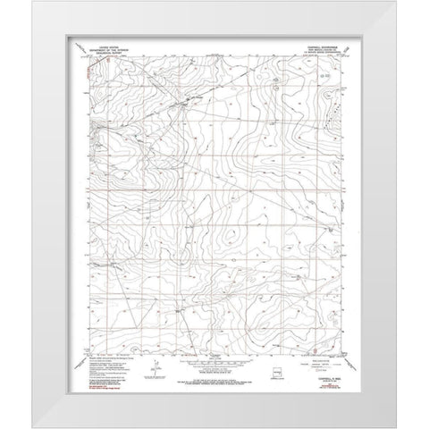 Campbell New Mexico Quad - USGS 1967 White Modern Wood Framed Art Print by USGS