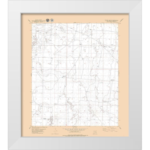 Curlew Lake New Mexico Quad - USGS 1979 White Modern Wood Framed Art Print by USGS