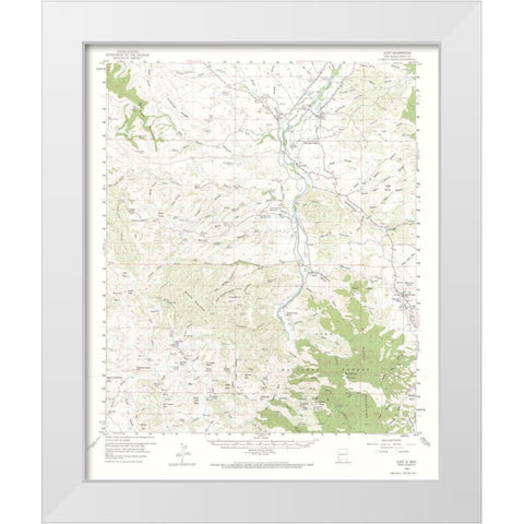 Cliff New Mexico Quad - USGS 1959 White Modern Wood Framed Art Print by USGS