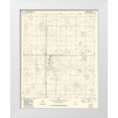 Dora New Mexico Quad - USGS 1972 White Modern Wood Framed Art Print by USGS