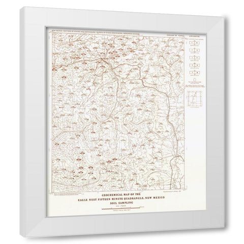 Eagle Nest Quad Soil New Mexico Mines - Clark 1967 White Modern Wood Framed Art Print by Clark