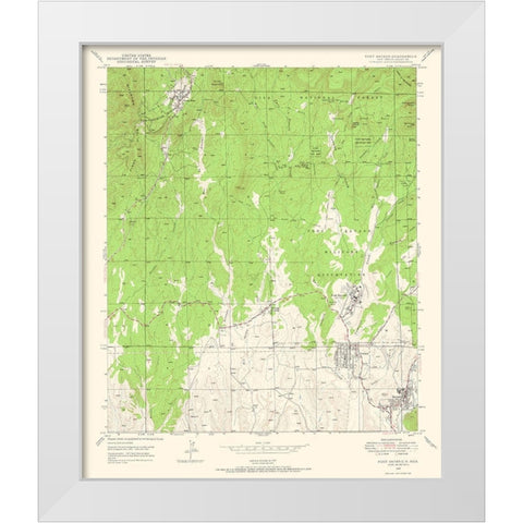 Fort Bayard New Mexico Quad - USGS 1947 White Modern Wood Framed Art Print by USGS