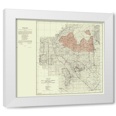 Gila National Forest New Mexico - Elliot 1931 White Modern Wood Framed Art Print by Elliot