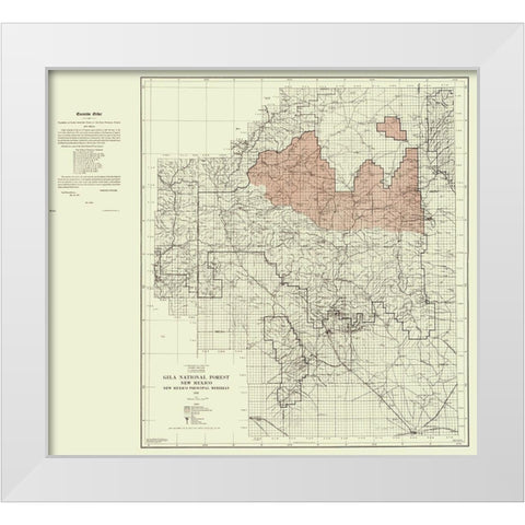 Gila National Forest New Mexico - Elliot 1931 White Modern Wood Framed Art Print by Elliot