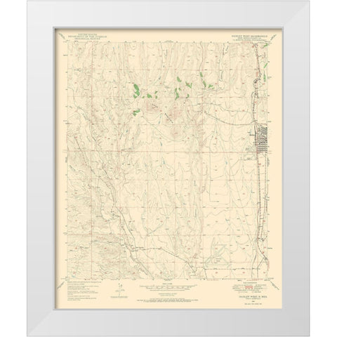 West Hurley New Mexico Quad - USGS 1949 White Modern Wood Framed Art Print by USGS