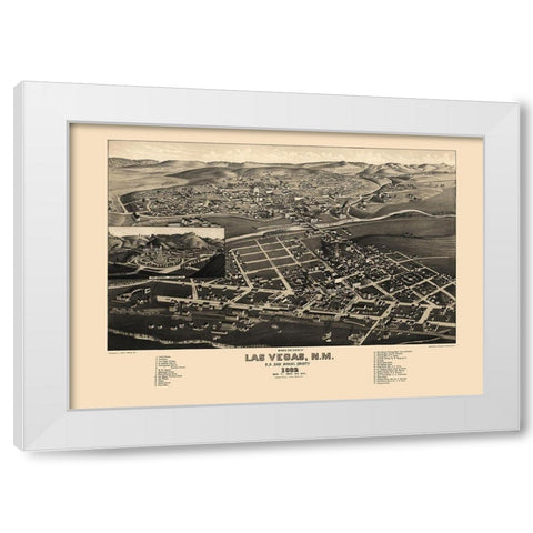 Las Vegas New Mexico - Stoner 1882 White Modern Wood Framed Art Print by Stoner