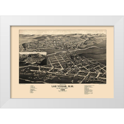 Las Vegas New Mexico - Stoner 1882 White Modern Wood Framed Art Print by Stoner