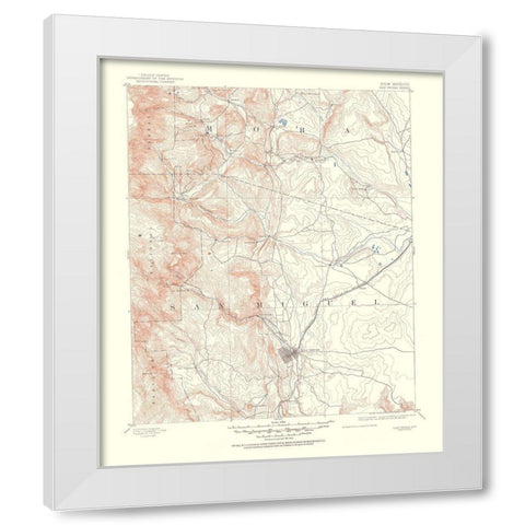 Las Vegas New Mexico Sheet - USGS 1953 White Modern Wood Framed Art Print by USGS
