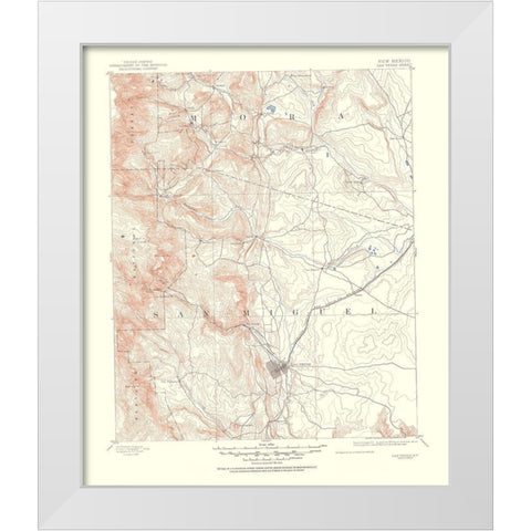 Las Vegas New Mexico Sheet - USGS 1953 White Modern Wood Framed Art Print by USGS