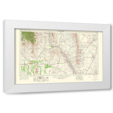 Las Cruces New Mexico Quad - USGS 1963 White Modern Wood Framed Art Print by USGS