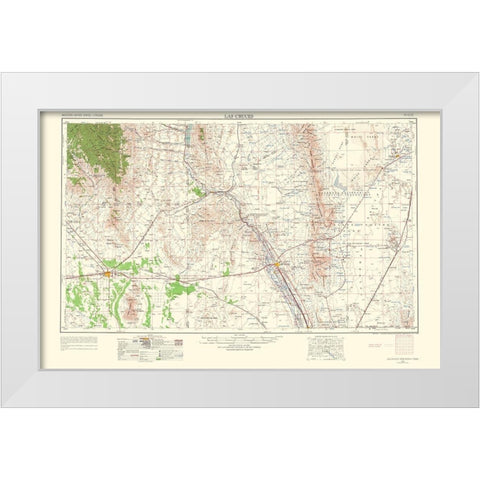 Las Cruces New Mexico Quad - USGS 1963 White Modern Wood Framed Art Print by USGS