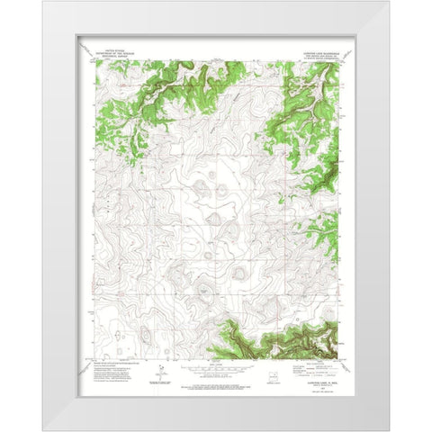 Llonidas Lake New Mexico Quad - USGS 1972 White Modern Wood Framed Art Print by USGS