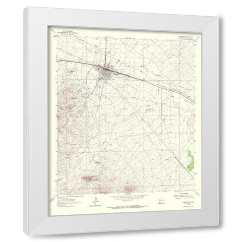 Lordsburg New Mexico Quad - USGS 1963 White Modern Wood Framed Art Print by USGS