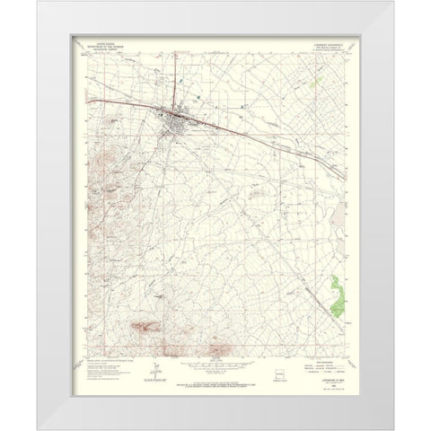 Lordsburg New Mexico Quad - USGS 1963 White Modern Wood Framed Art Print by USGS