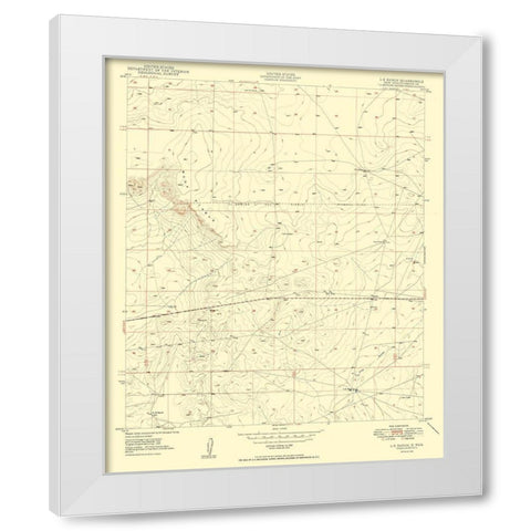L-E Ranch Chaves County New Mexico Quad - USGS White Modern Wood Framed Art Print by USGS