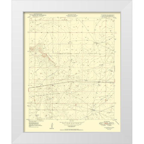 L-E Ranch Chaves County New Mexico Quad - USGS White Modern Wood Framed Art Print by USGS