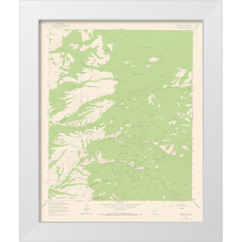 Mogollon New Mexico Quad - USGS 1963 White Modern Wood Framed Art Print by USGS
