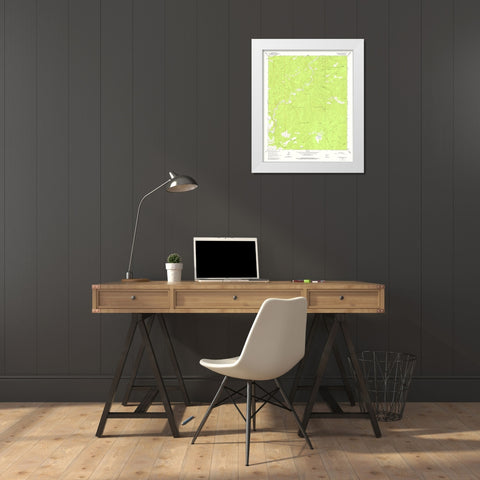 O Block Canyon New Mexico Quad - USGS 1963 White Modern Wood Framed Art Print by USGS