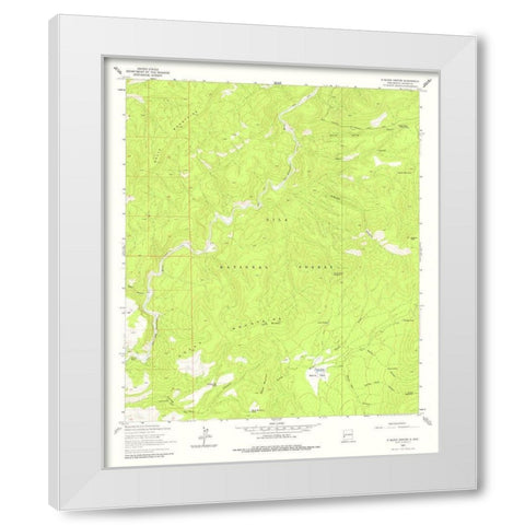O Block Canyon New Mexico Quad - USGS 1963 White Modern Wood Framed Art Print by USGS