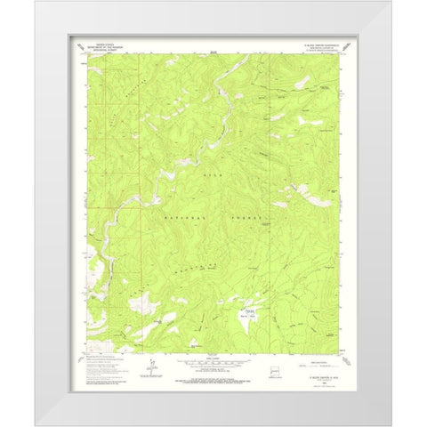O Block Canyon New Mexico Quad - USGS 1963 White Modern Wood Framed Art Print by USGS
