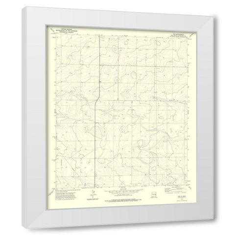Pep New Mexico Quad - USGS 1972 White Modern Wood Framed Art Print by USGS