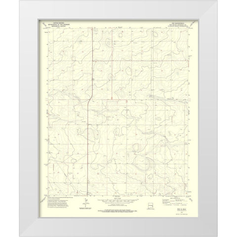 Pep New Mexico Quad - USGS 1972 White Modern Wood Framed Art Print by USGS