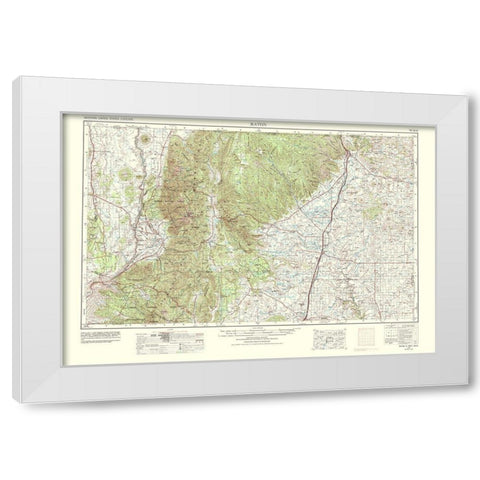 Raton Colorado New Mexico Sheet - USGS 1977 White Modern Wood Framed Art Print by USGS